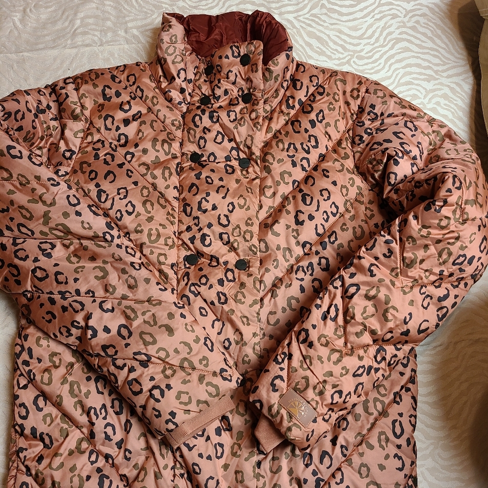 Scotch & Soda leopard puffer jacket xs